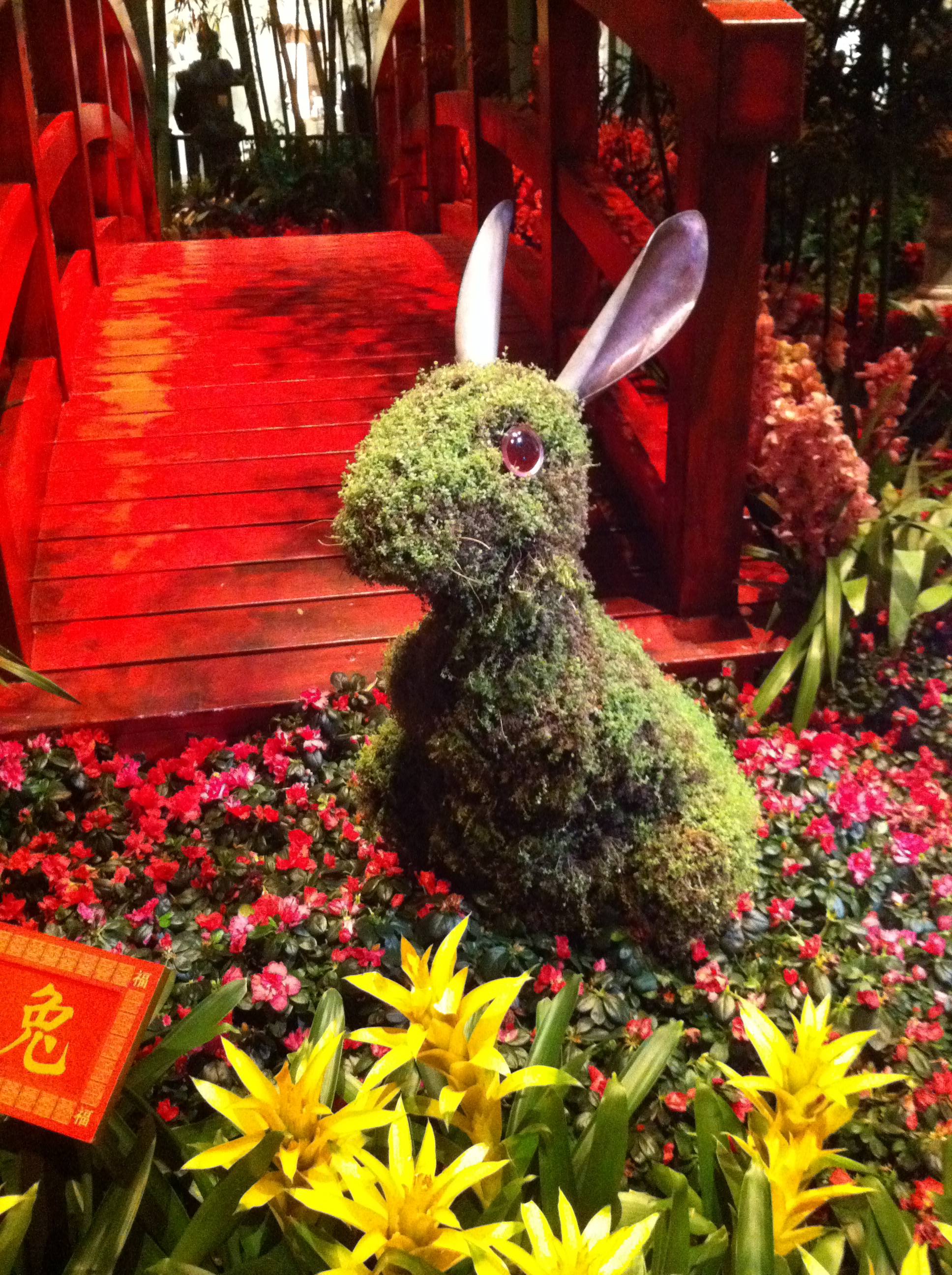 A topiary rabbit.