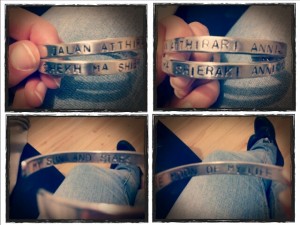 A picture of bracelets posted by @jamyjams_ to Twitter.